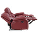CoasterEveryday Camila upholstered motion reclining sofa in red with padded seating and reclining functionality