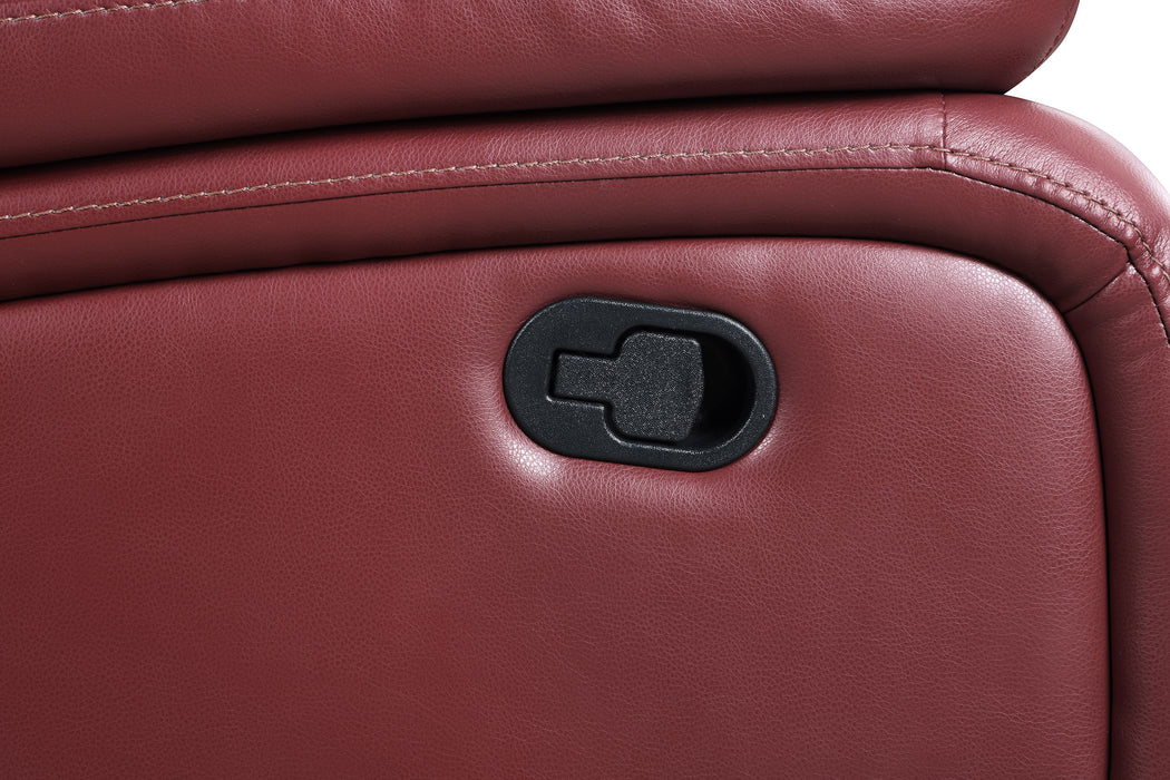 Camila upholstered motion reclining sofa in red by CoasterEveryday