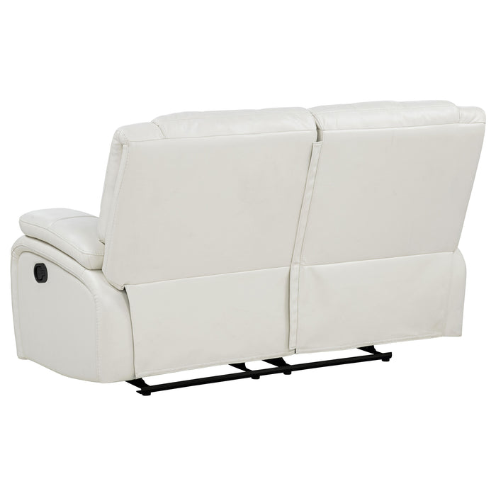 Camila 2-piece Upholstered Reclining Sofa Set White