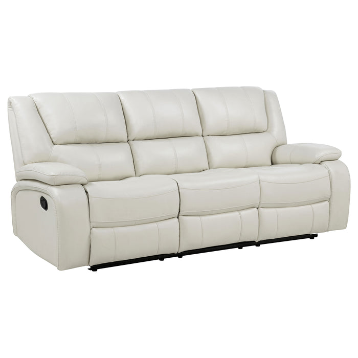 Camila 3-piece Upholstered Reclining Sofa Set White
