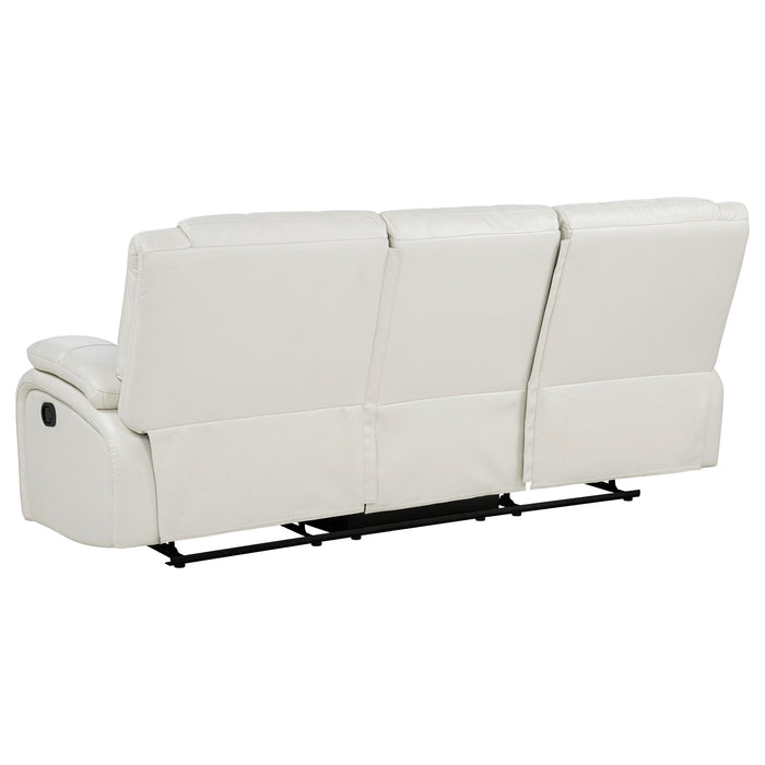 Camila 3-piece Upholstered Reclining Sofa Set White