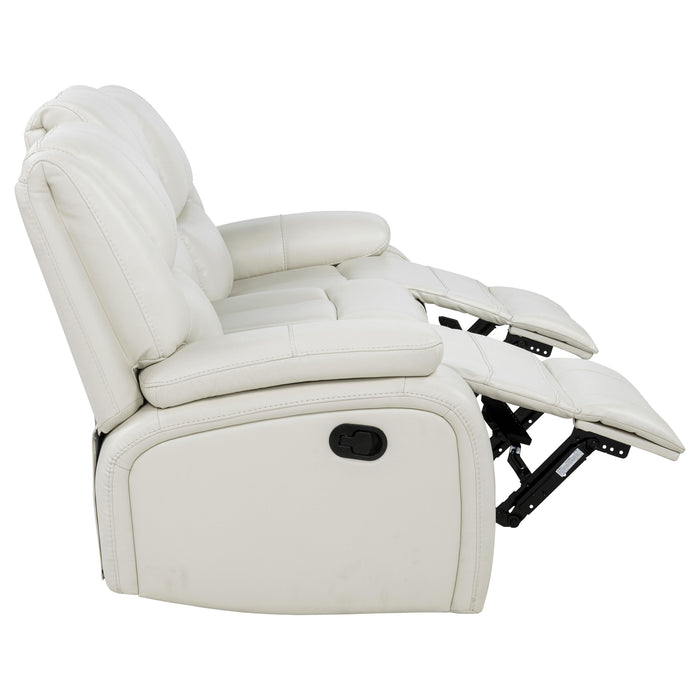 Camila 3-piece Upholstered Reclining Sofa Set White