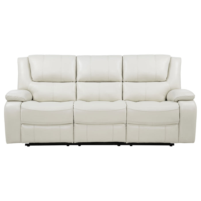 Camila Upholstered Motion Reclining Sofa White