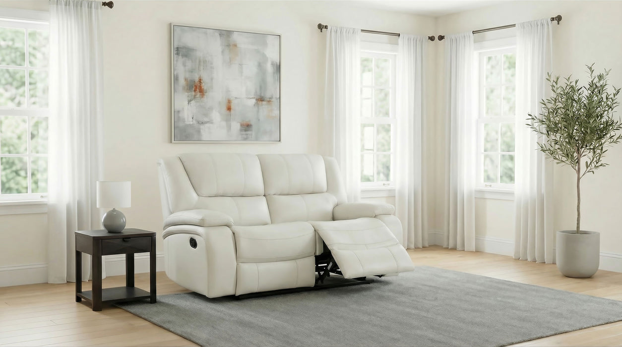 Camila Upholstered Motion Reclining Loveseat White