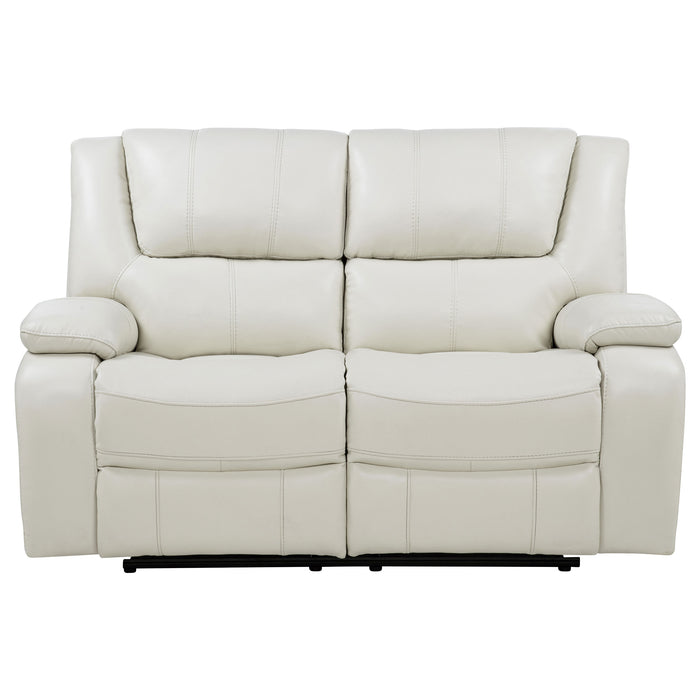 Camila Upholstered Motion Reclining Loveseat White