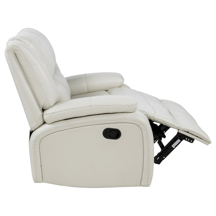 Camila Upholstered Motion Reclining Loveseat White