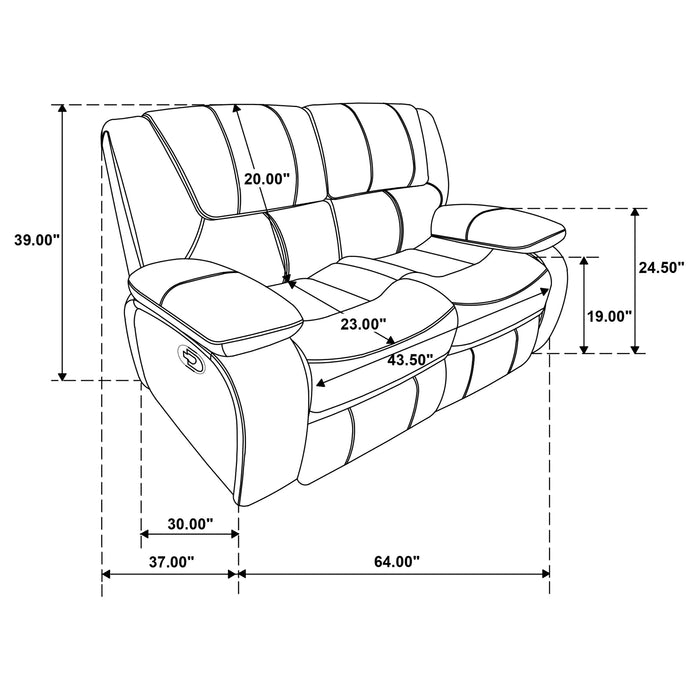 Camila Upholstered Motion Reclining Loveseat White