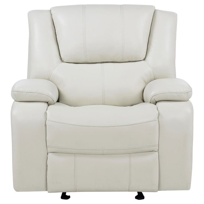 Camila Upholstered Glider Recliner Chair White