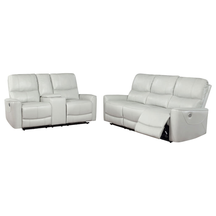 Greenfield 2-piece Power Reclining Sofa Set Dove Grey
