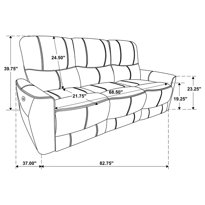 Greenfield Upholstered Power Reclining Sofa Dove Grey