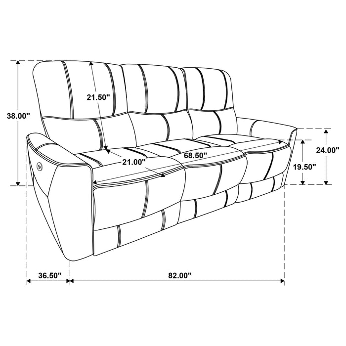 Greenfield Upholstered Power Reclining Sofa Saddle Brown