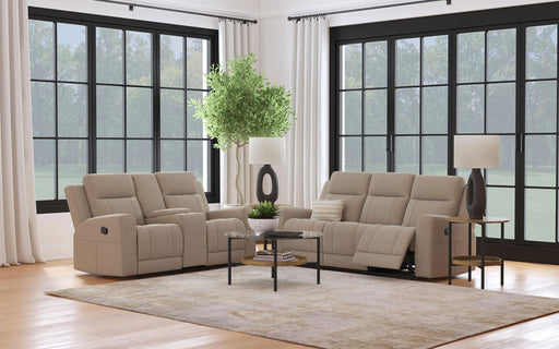 Brentwood taupe 2-piece upholstered reclining sofa set by CoasterEveryday