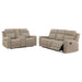 Brentwood taupe 2-piece upholstered reclining sofa set by CoasterEveryday