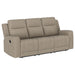 Brentwood 2-piece upholstered reclining sofa set in taupe by CoasterEveryday