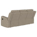 CoasterEveryday Brentwood 2-piece upholstered reclining sofa set in taupe fabric