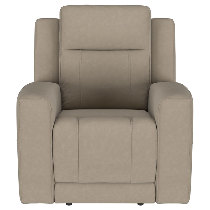 Brentwood 3-piece Upholstered Reclining Sofa Set Taupe