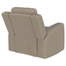 CoasterEveryday Brentwood upholstered recliner chair in taupe fabric with plush cushioning and padded arms