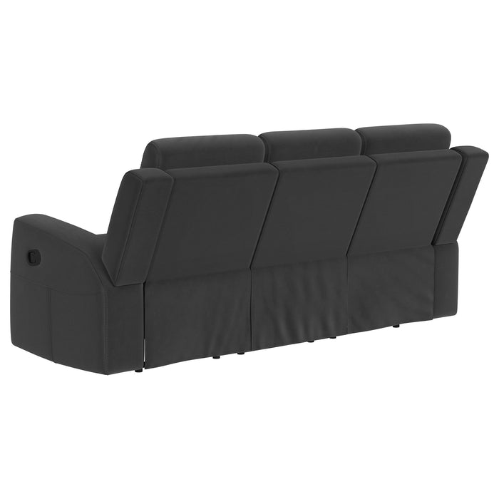 Brentwood 2-piece charcoal upholstered reclining sofa set by CoasterEveryday