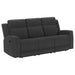 Brentwood 3-piece upholstered reclining sofa set in charcoal by CoasterEveryday