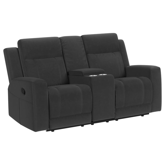 Brentwood 3-piece charcoal upholstered reclining sofa set by CoasterEveryday