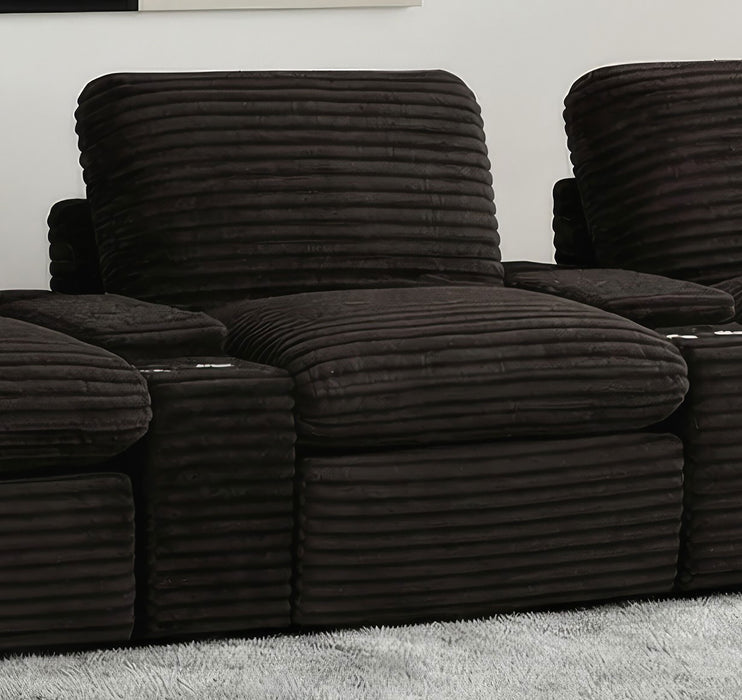 Collins Modular Power Armless Recliner Chocolate Brown