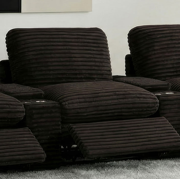 Collins Modular Power Armless Recliner Chocolate Brown