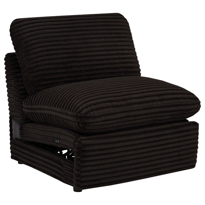 Collins Modular Power Armless Recliner Chocolate Brown