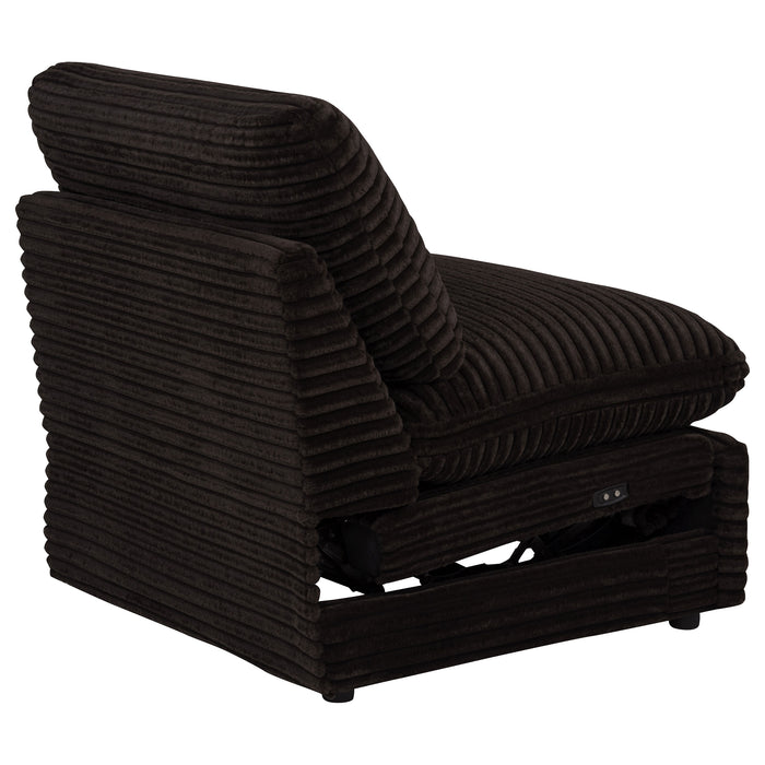 Collins Modular Power Armless Recliner Chocolate Brown