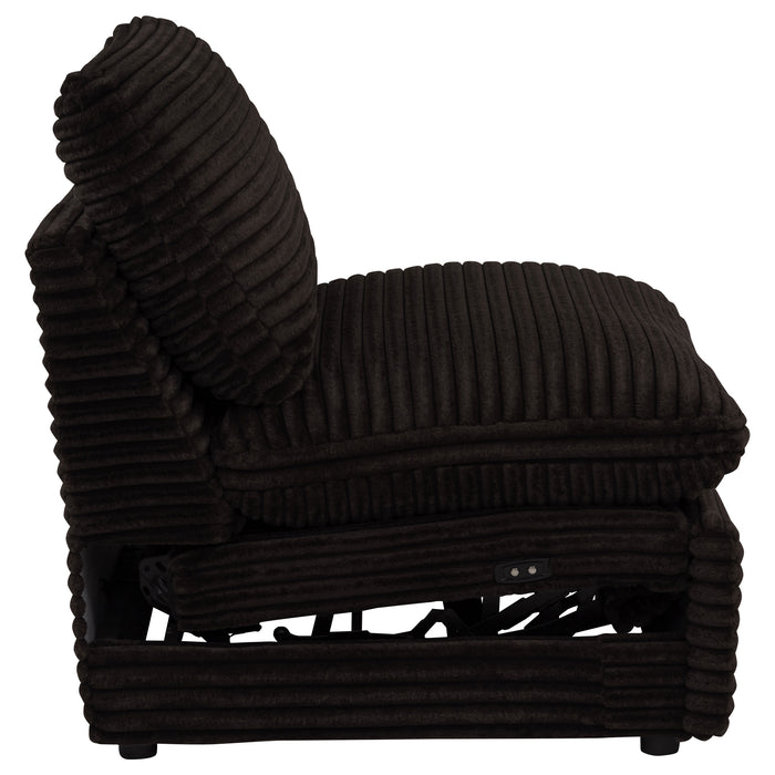 Collins Modular Power Armless Recliner Chocolate Brown