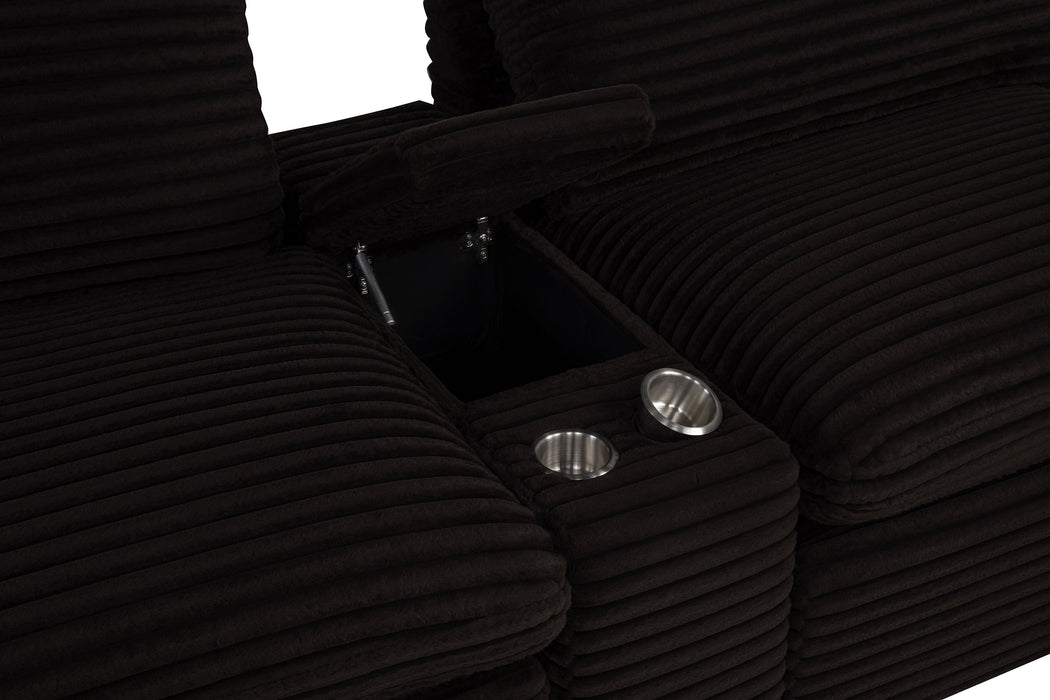 Collins Upholstered Modular Storage Console Chocolate Brown