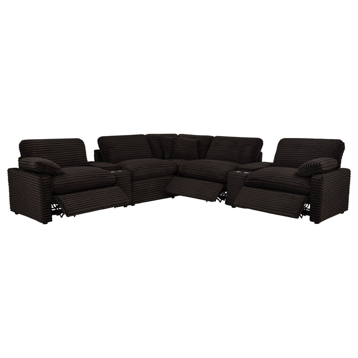 Collins 7-piece Modular Power Reclining Sectional Chocolate Brown