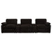 Chocolate brown Collins 5-piece power reclining home theater seating by CoasterEveryday, showing plush cushions and reclining features.