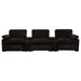 Collins 5-piece power reclining home theater seating set in chocolate brown with plush cushions and built-in cup holders by CoasterEveryday.