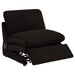 Chocolate brown Collins 5-piece power reclining home theater seating set by CoasterEveryday, featuring plush cushions and built-in cup holders.