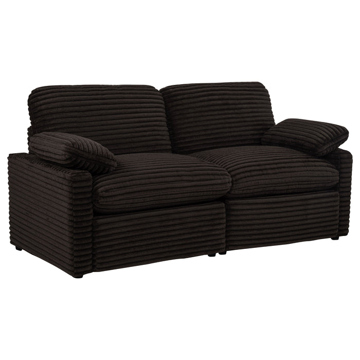 Collins Modular Power Loveseat Chocolate Brown
