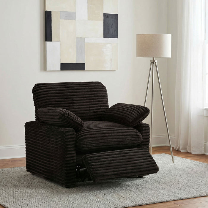 Collins Upholstered Power Recliner Chair Chocolate Brown