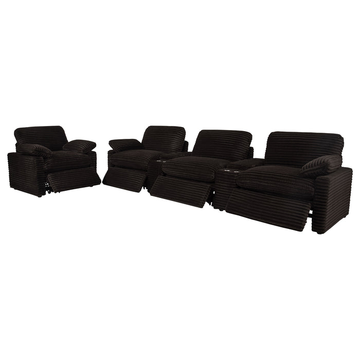 Collins Upholstered Power Recliner Chair Chocolate Brown