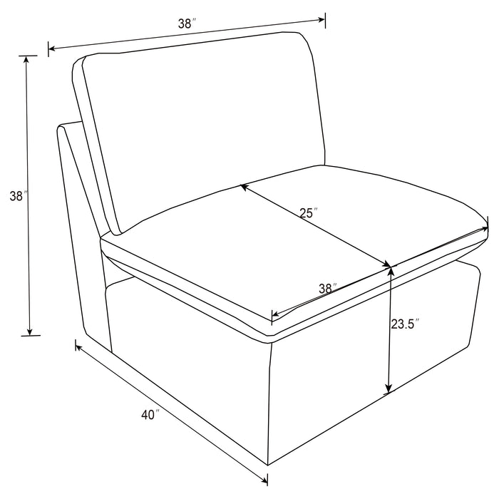 Collins Modular Armless Chair Black