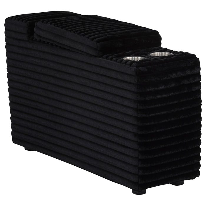 Collins Upholstered Modular Storage Console Black