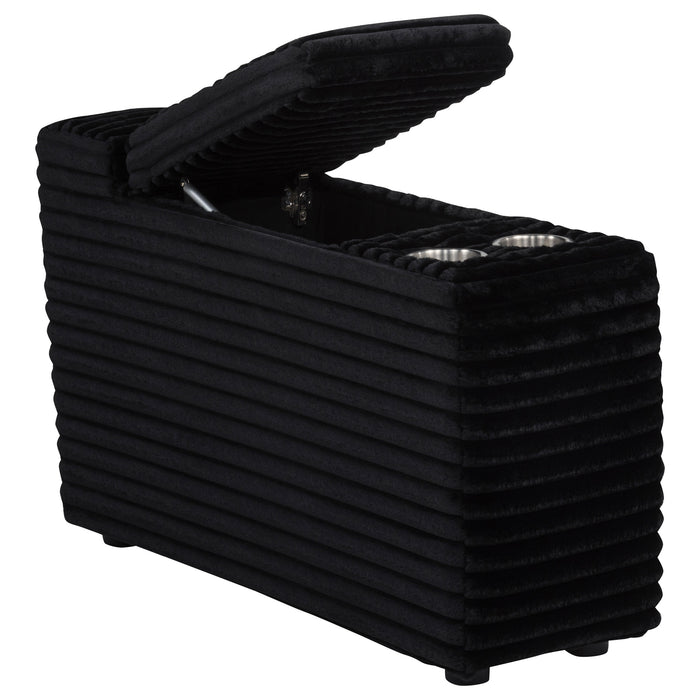 Collins Upholstered Modular Storage Console Black