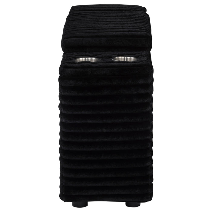 Collins Upholstered Modular Storage Console Black
