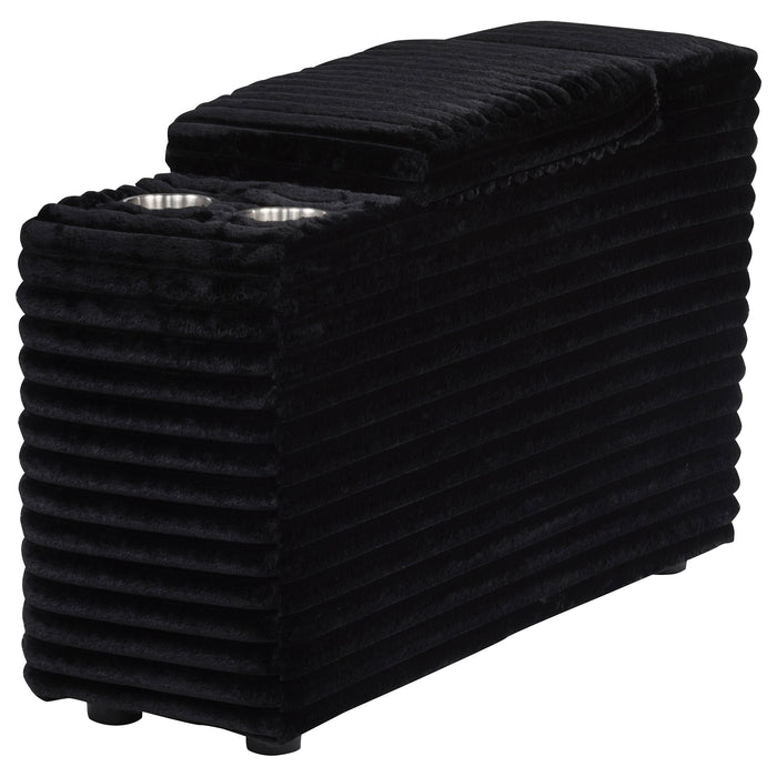 Collins Upholstered Modular Storage Console Black