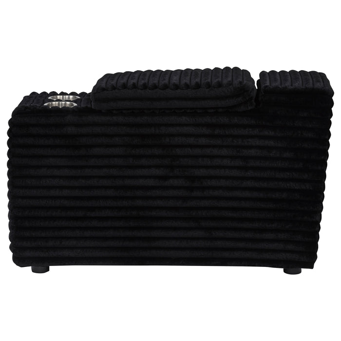 Collins Upholstered Modular Storage Console Black
