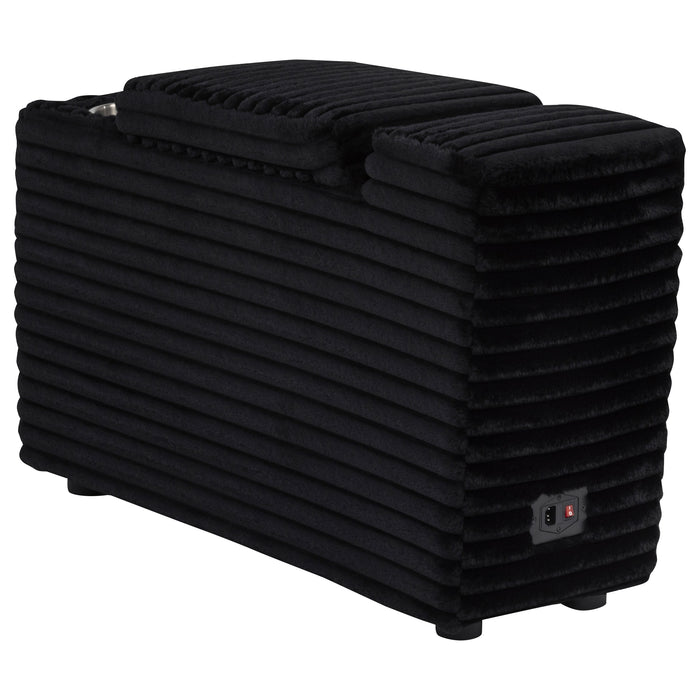 Collins Upholstered Modular Storage Console Black