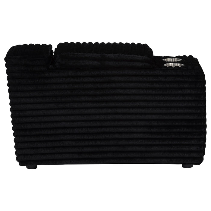 Collins Upholstered Modular Storage Console Black