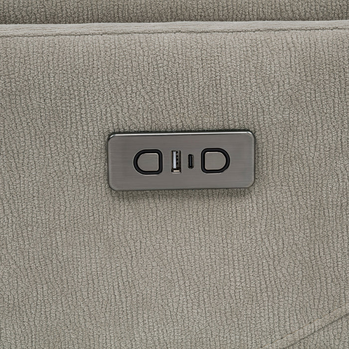 Adler Upholstered Power Swivel Glider Recliner Greige