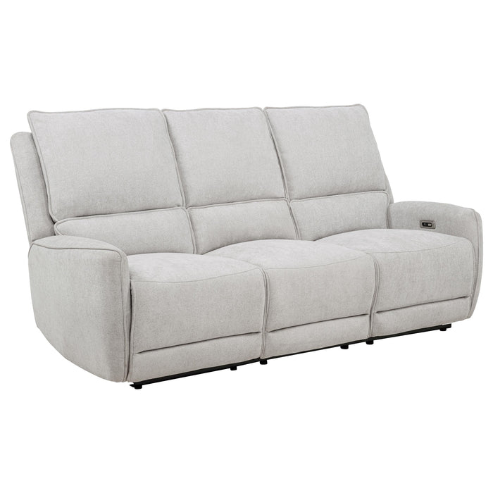 CoasterEveryday Sylmar 3-piece chenille power reclining sofa set in dove grey