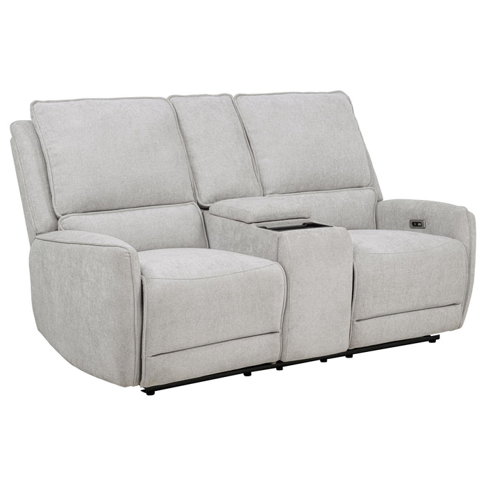 CoasterEveryday Sylmar 3-piece chenille power reclining sofa set in dove grey