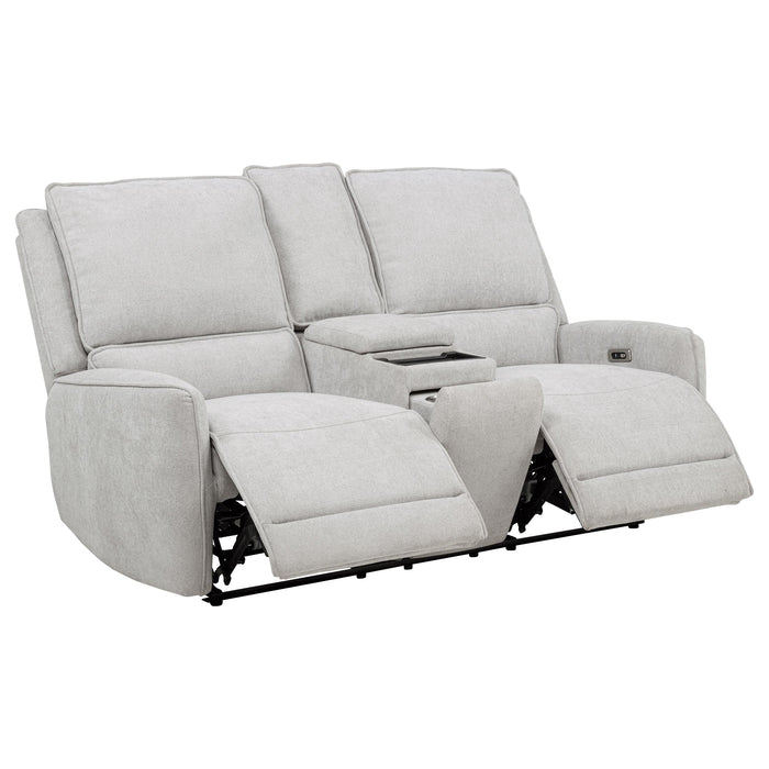 Sylmar 3-piece chenille power reclining sofa set in dove grey by CoasterEveryday