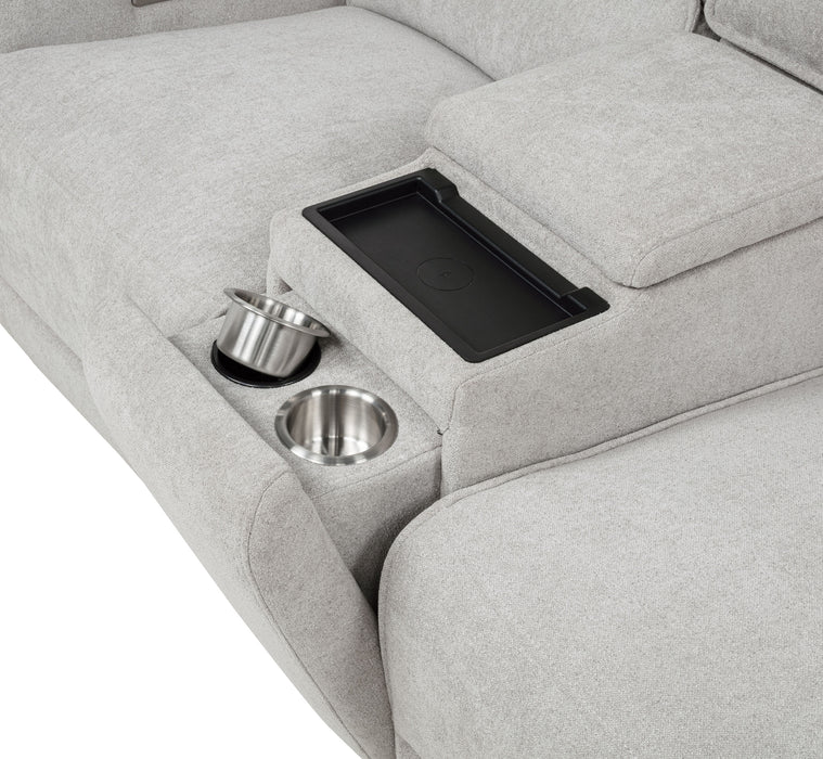 Sylmar Chenille Upholstered Power Reclining Loveseat Dove Grey